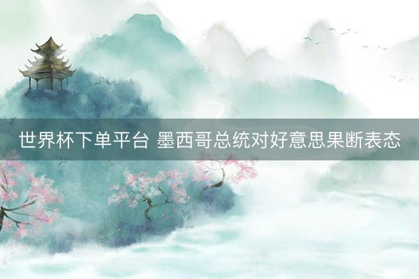 世界杯下單平臺 墨西哥總統(tǒng)對好意思果斷表態(tài)