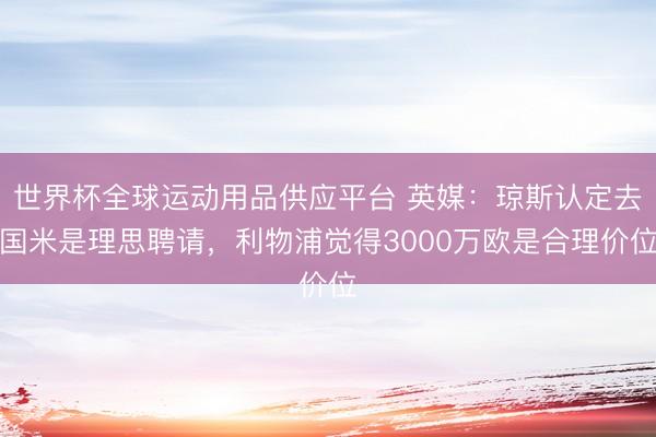 世界杯全球運(yùn)動(dòng)用品供應(yīng)平臺(tái) 英媒：瓊斯認(rèn)定去國(guó)米是理思聘請(qǐng)，利物浦覺得3000萬(wàn)歐是合理價(jià)位
